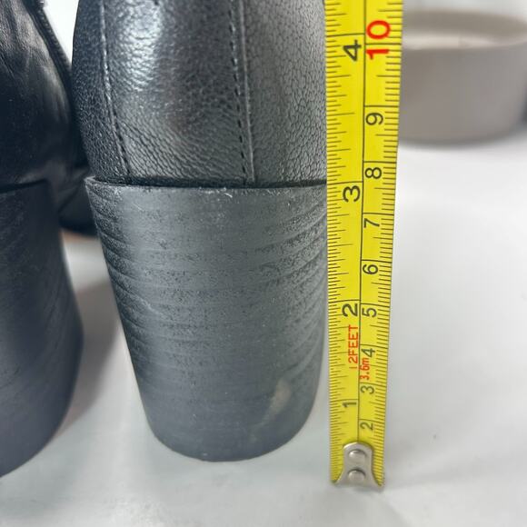 Vionic Lyssa Leather Heeled Ankle Boots Black Side Zip Square Toe Women's US 6 - Picture 8 of 10